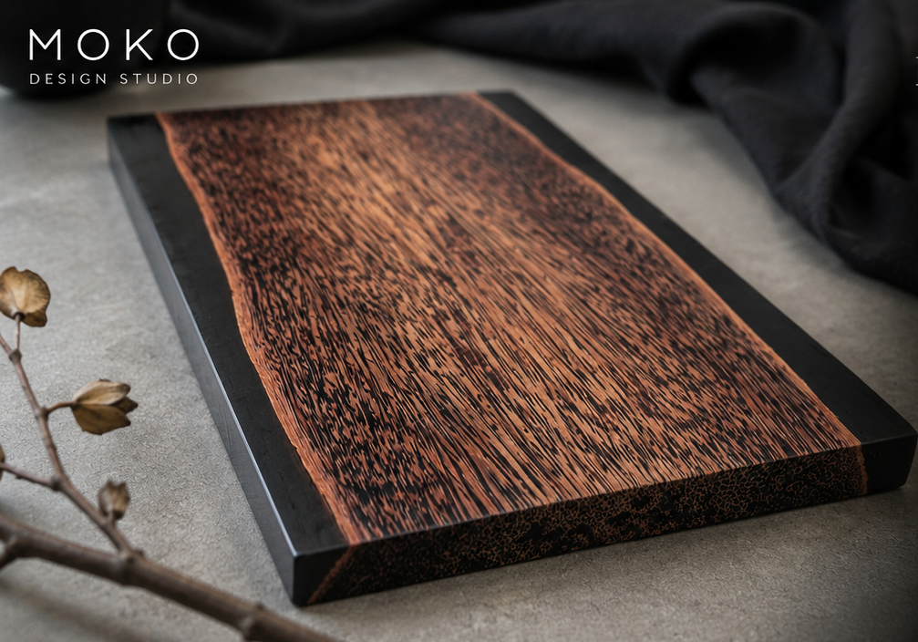 The RiverStone | Handcrafted Coconut Timber & Stone Resin Serving Board | Moku Original