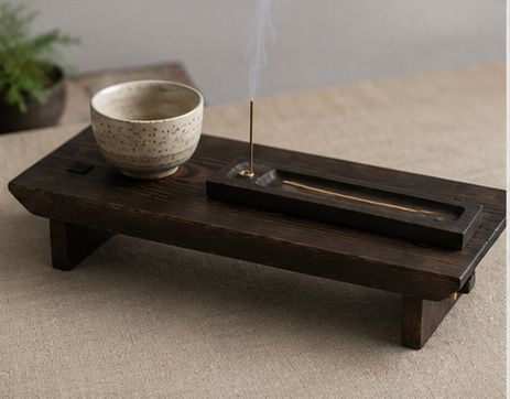 The Horizon Dai | Handcrafted Japanese Wood Display Riser | Shou Sugi Ban Akamatsu Pine | Horizon Collection