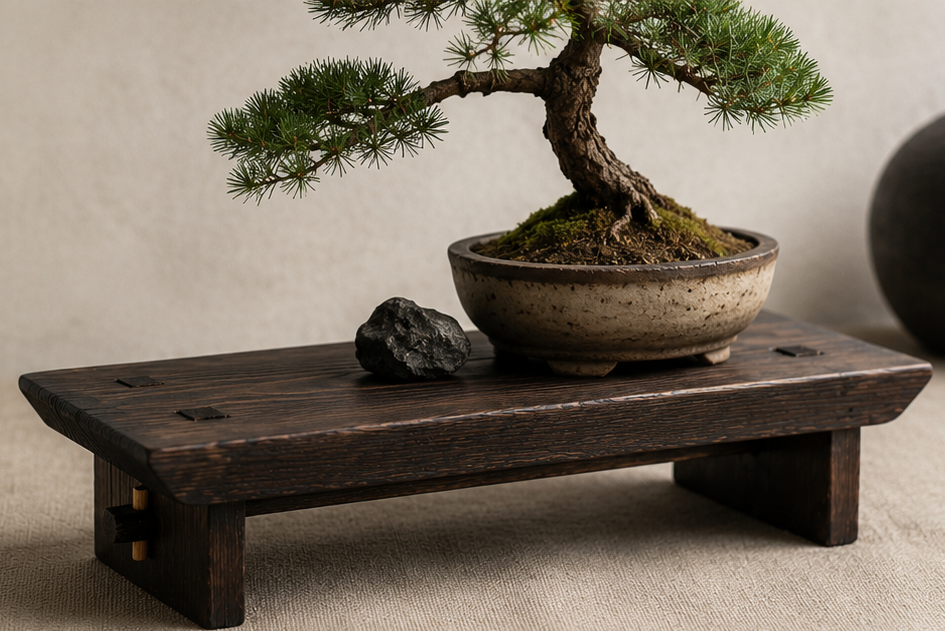 The Horizon Dai | Handcrafted Japanese Wood Display Riser | Shou Sugi Ban Akamatsu Pine | Horizon Collection