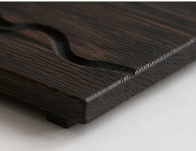 The SoraNami Tea Tray | Handcrafted Japanese Wood Tray | Shou Sugi Ban Akamatsu Pine | Horizon Collection