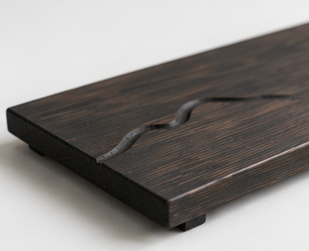 The SoraNami Tea Tray | Handcrafted Japanese Wood Tray | Shou Sugi Ban Akamatsu Pine | Horizon Collection